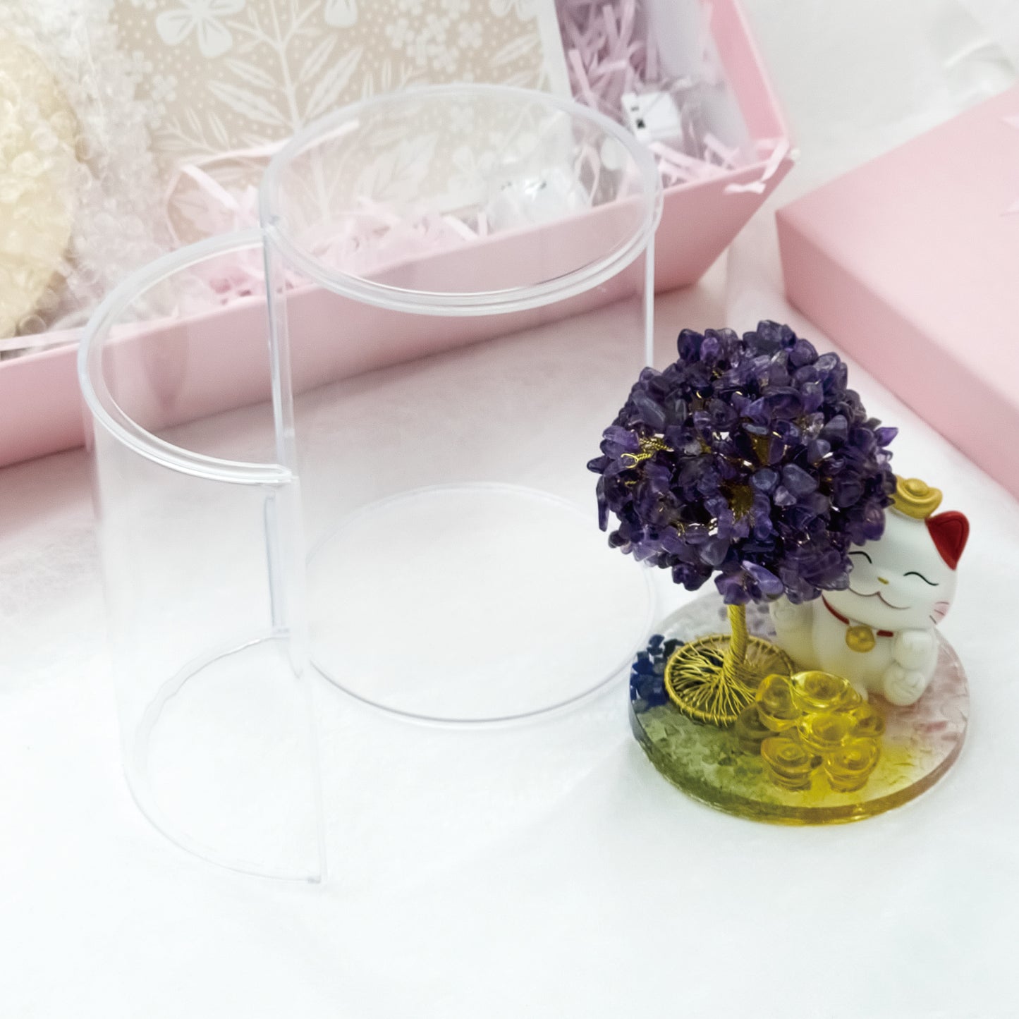 2026 Amethyst Lucky Love Crystal Tree Money Cat & Nine Gold Ingot Pi @ Lucky Love Series