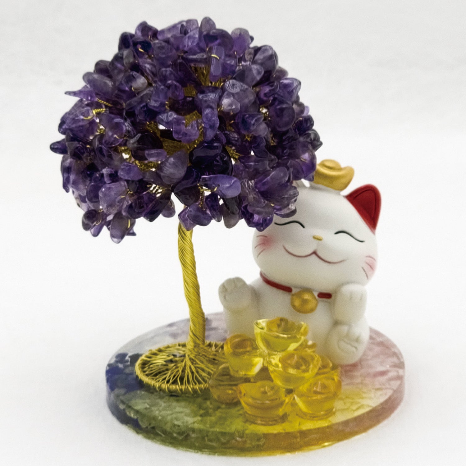 2026 Amethyst Lucky Love Crystal Tree Money Cat & Nine Gold Ingot Pi @ Lucky Love Series