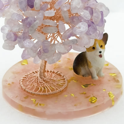 Lavender Amethyst Tree Corgi Dog A2 @ Love Paradise Series