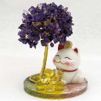 2026 Amethyst Lucky Love Crystal Tree Money Cat & Nine Gold Ingot CLS @ Lucky Love Series
