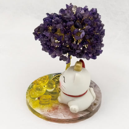 2026 Amethyst Lucky Love Crystal Tree Money Cat & Nine Gold Ingot CLS @ Lucky Love Series