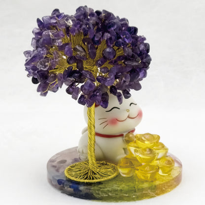 2026 Amethyst Lucky Love Crystal Tree Money Cat & Nine Gold Ingot CLS @ Lucky Love Series