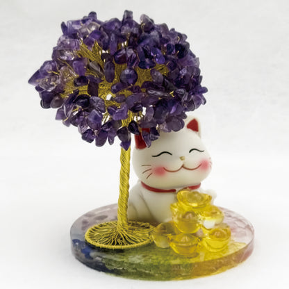2026 Amethyst Lucky Love Crystal Tree Money Cat & Nine Gold Ingot CLS @ Lucky Love Series