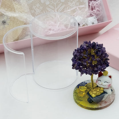 2026 Amethyst Lucky Love Crystal Tree Money Cat & Nine Gold Ingot L @ Lucky Love Series