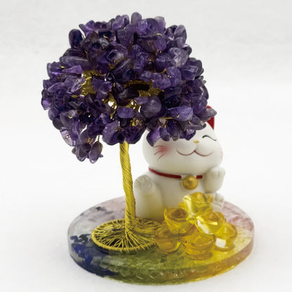 2026 Amethyst Lucky Love Crystal Tree Money Cat & Nine Gold Ingot Pi @ Lucky Love Series