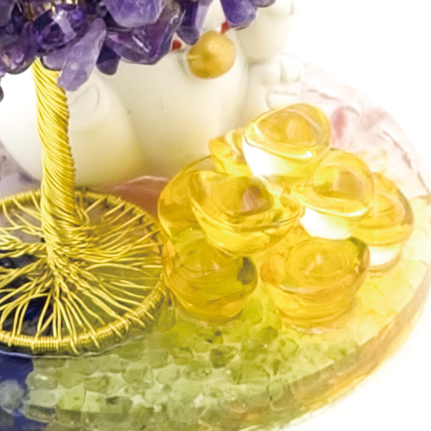 2026 Amethyst Lucky Love Crystal Tree Money Cat & Nine Gold Ingot Pi @ Lucky Love Series