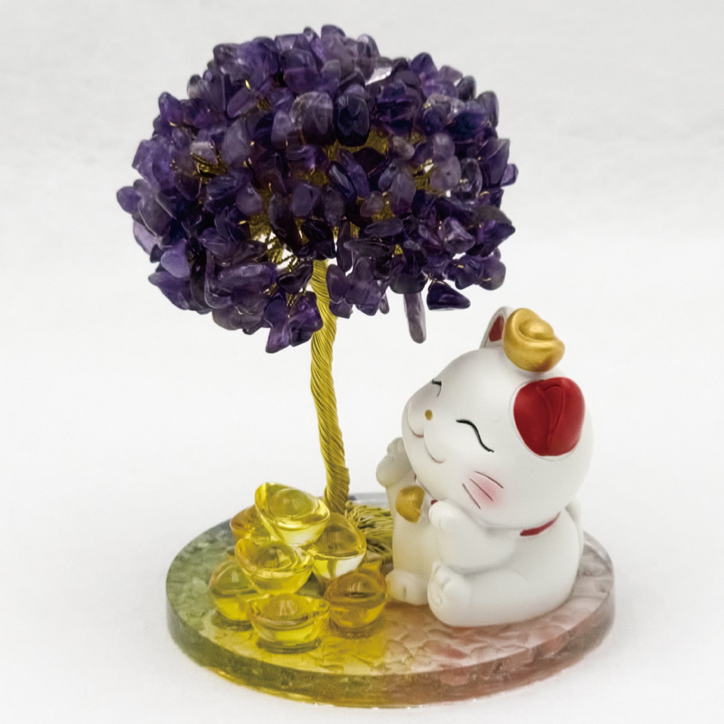 2026 Amethyst Lucky Love Crystal Tree Money Cat & Nine Gold Ingot Pi @ Lucky Love Series
