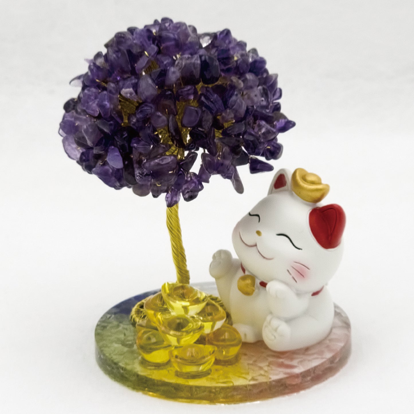 2026 Amethyst Lucky Love Crystal Tree Money Cat & Nine Gold Ingot Pi @ Lucky Love Series