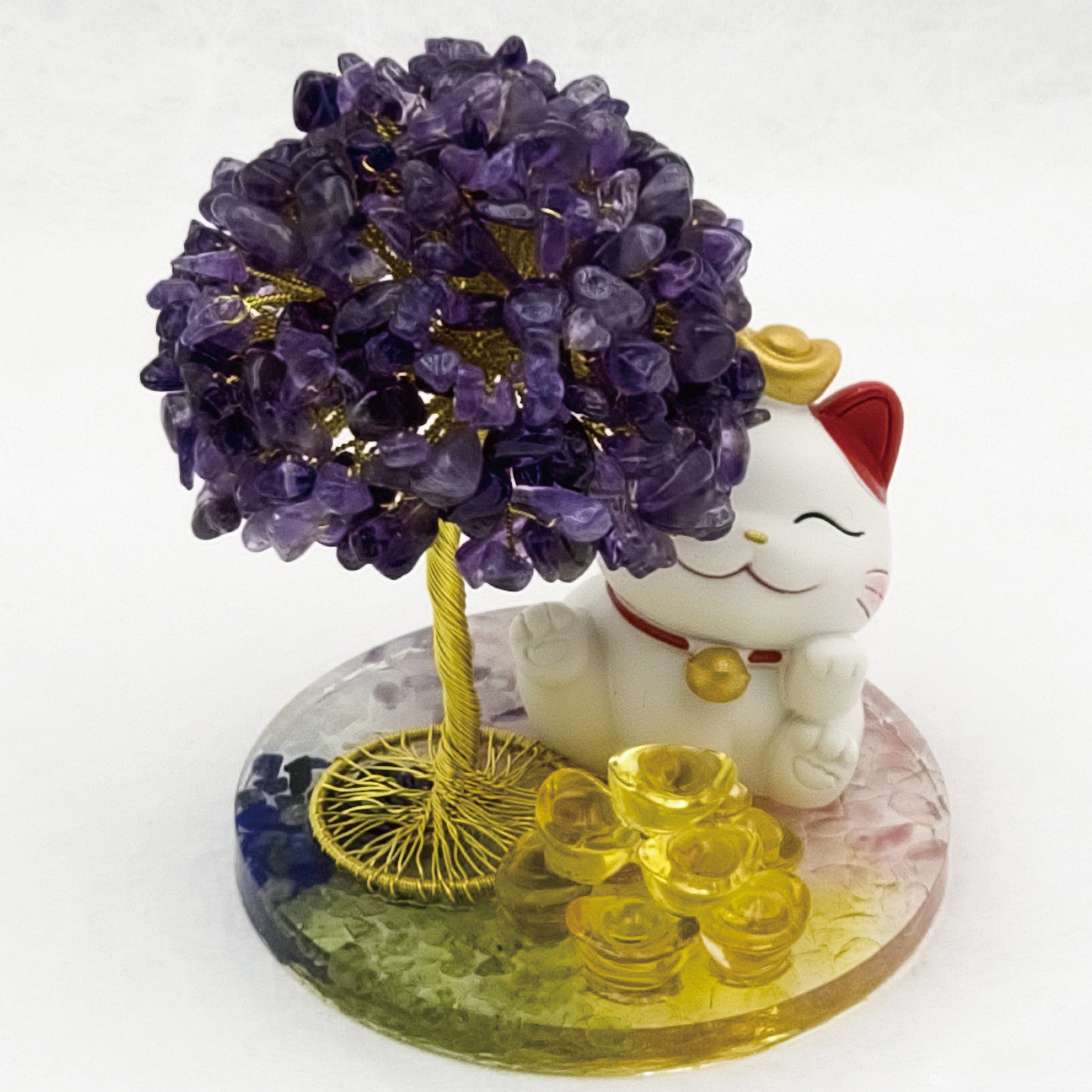 2026 Amethyst Lucky Love Crystal Tree Money Cat & Nine Gold Ingot Pi @ Lucky Love Series