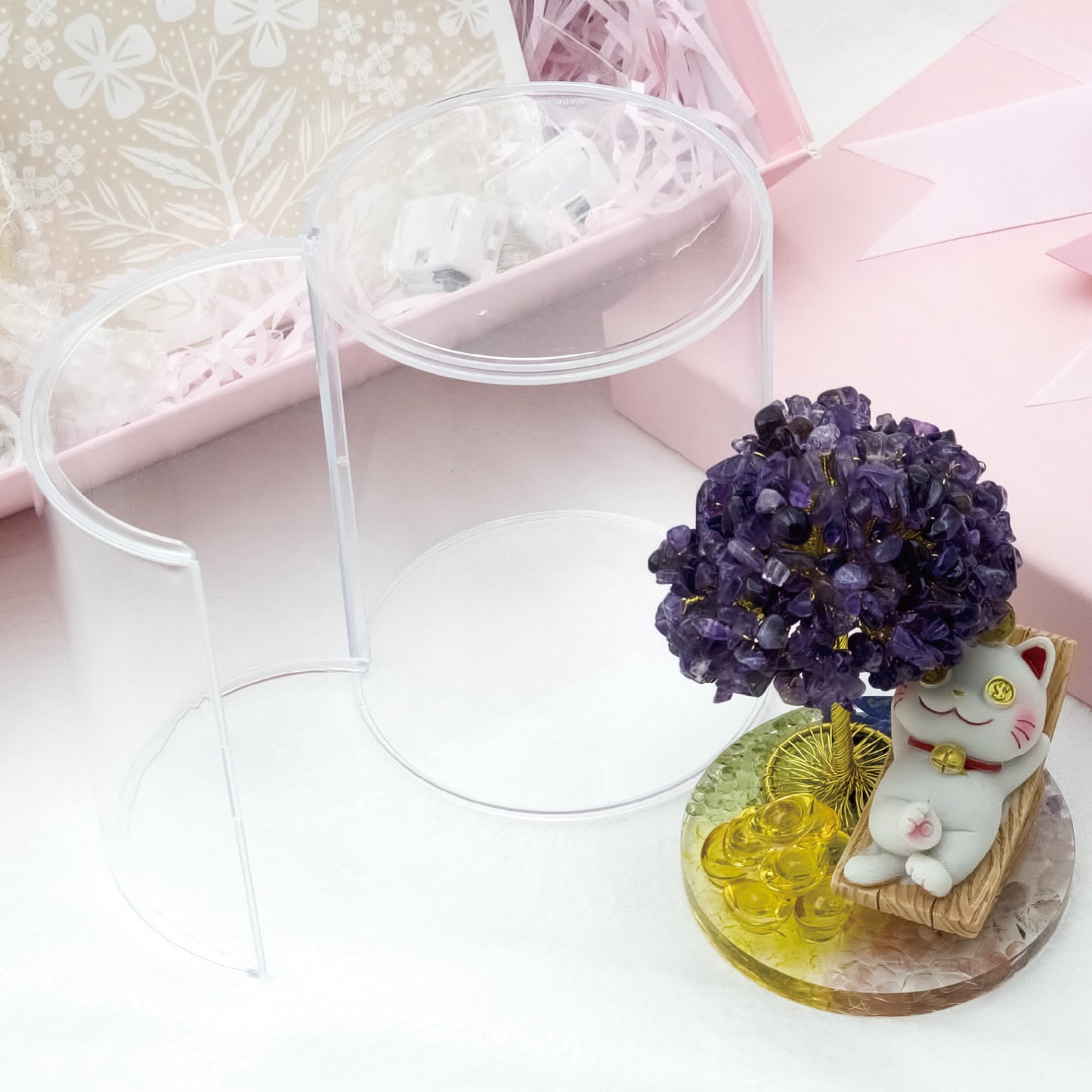 2026 Amethyst Lucky Love Crystal Tree Money Cat & Nine Gold Ingot $$ Bate @ Lucky Love Series