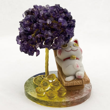 2026 Amethyst Lucky Love Crystal Tree Money Cat & Nine Gold Ingot $$ Bate @ Lucky Love Series