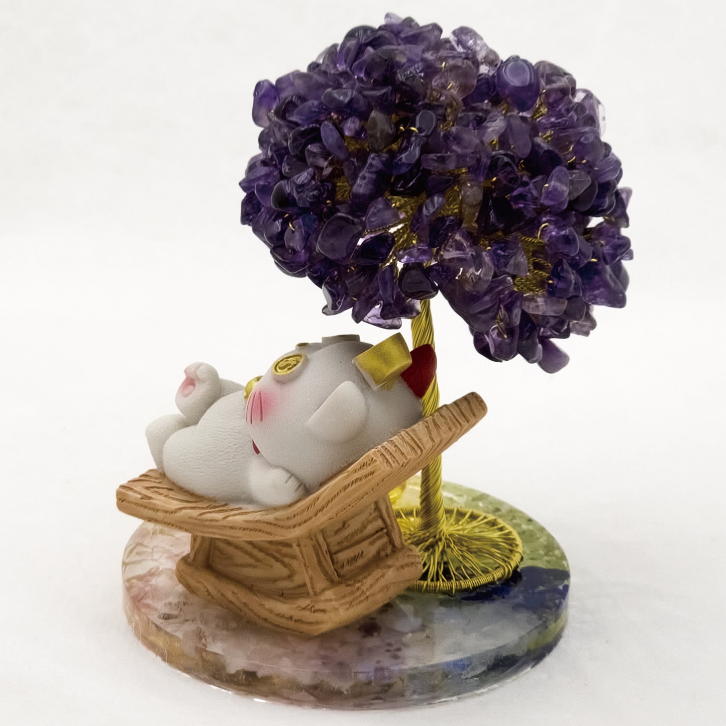 2026 Amethyst Lucky Love Crystal Tree Money Cat & Nine Gold Ingot $$ Bate @ Lucky Love Series