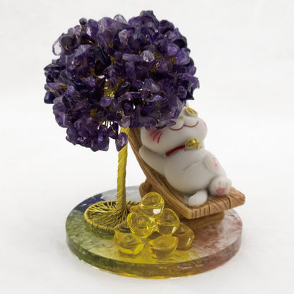 2026 Amethyst Lucky Love Crystal Tree Money Cat & Nine Gold Ingot $$ Bate @ Lucky Love Series
