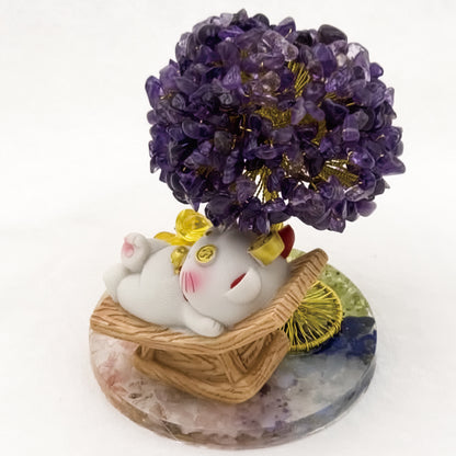 2026 Amethyst Lucky Love Crystal Tree Money Cat & Nine Gold Ingot $$ Bate @ Lucky Love Series