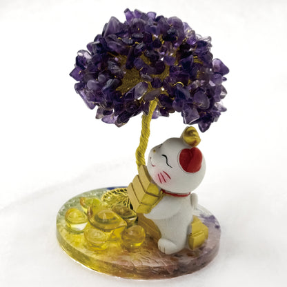 2026 Amethyst Lucky Love Crystal Tree Money Cat & Six Gold Ingot I @ Lucky Love Series