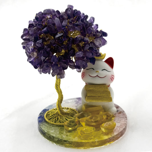 2026 Amethyst Lucky Love Crystal Tree Money Cat & Six Gold Ingot I @ Lucky Love Series