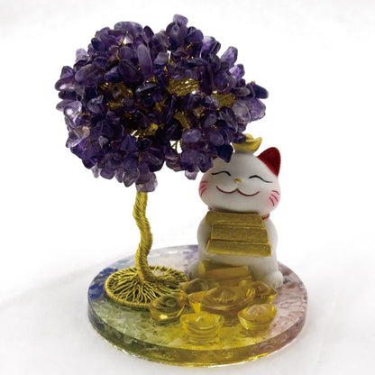 2026 Amethyst Lucky Love Crystal Tree Money Cat & Six Gold Ingot I @ Lucky Love Series