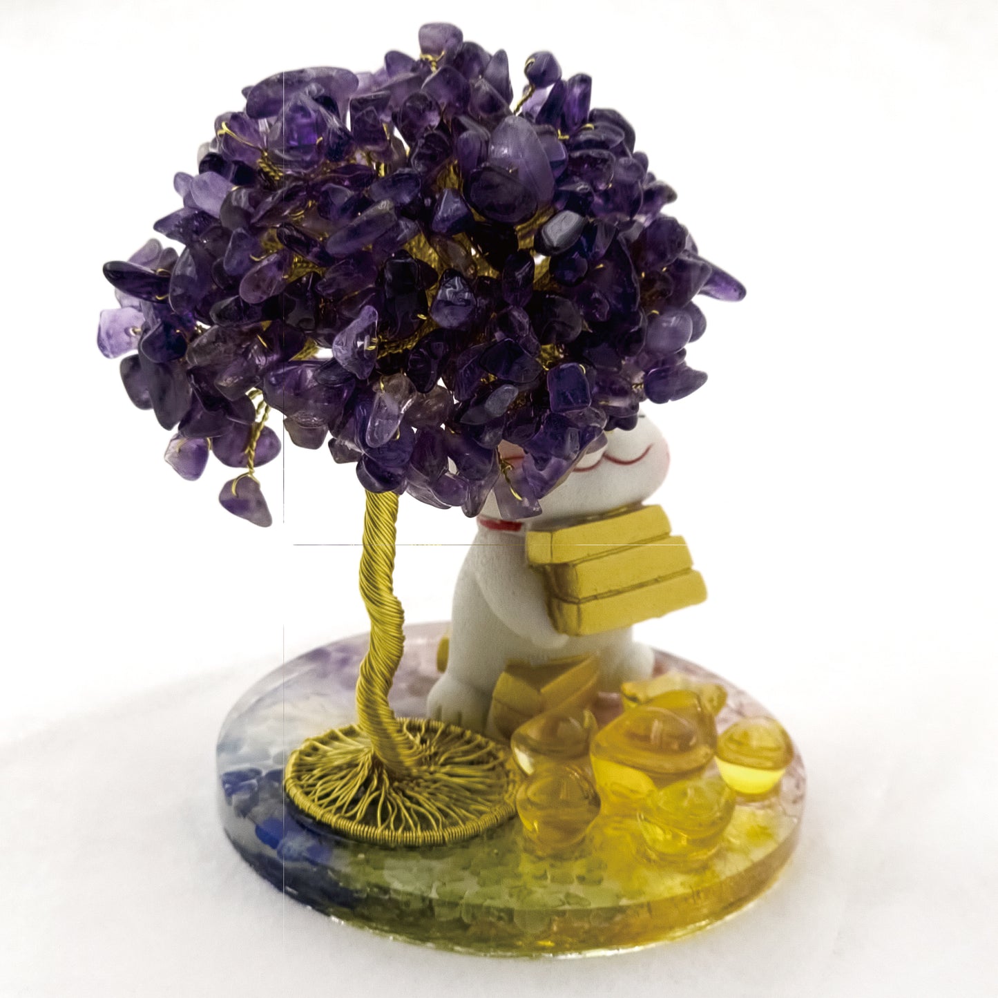 2026 Amethyst Lucky Love Crystal Tree Money Cat & Six Gold Ingot I @ Lucky Love Series