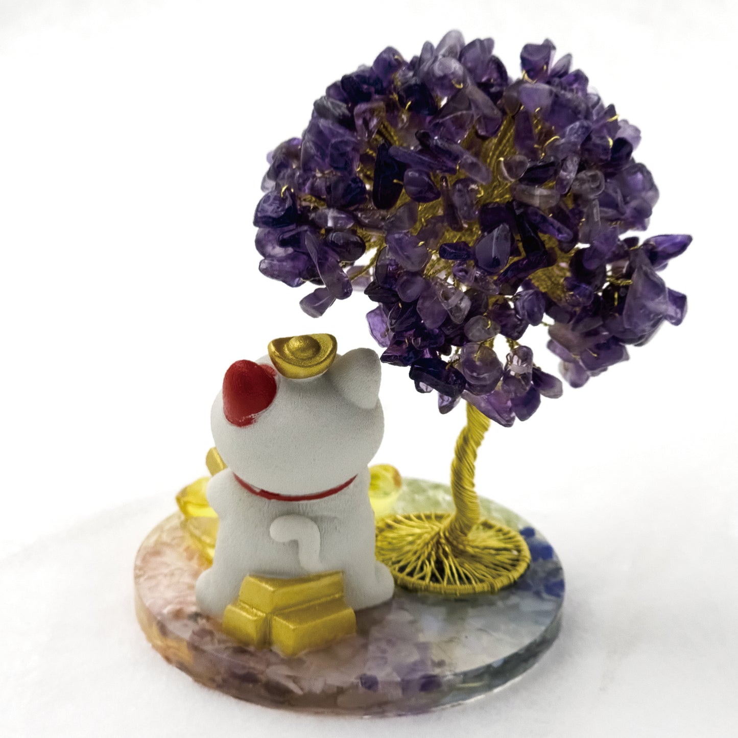 2026 Amethyst Lucky Love Crystal Tree Money Cat & Six Gold Ingot I @ Lucky Love Series