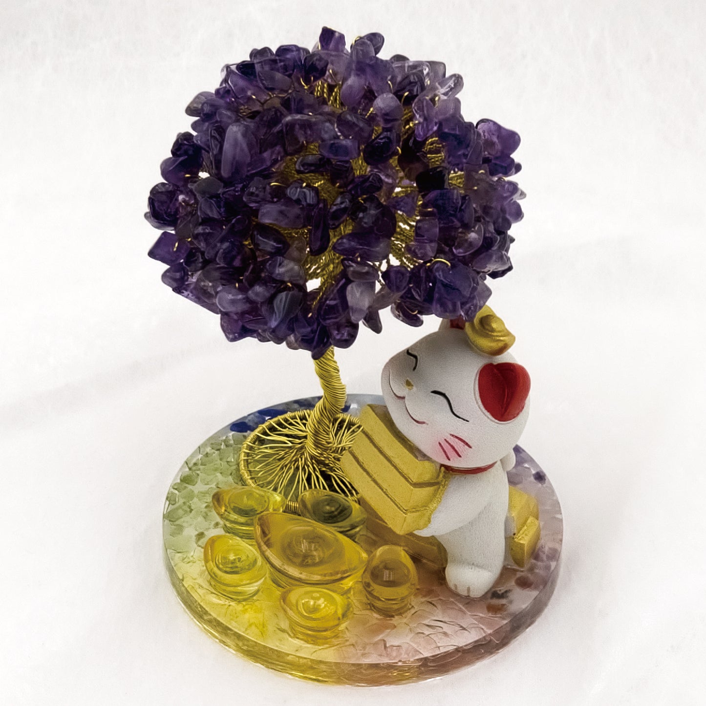 2026 Amethyst Lucky Love Crystal Tree Money Cat & Six Gold Ingot I @ Lucky Love Series