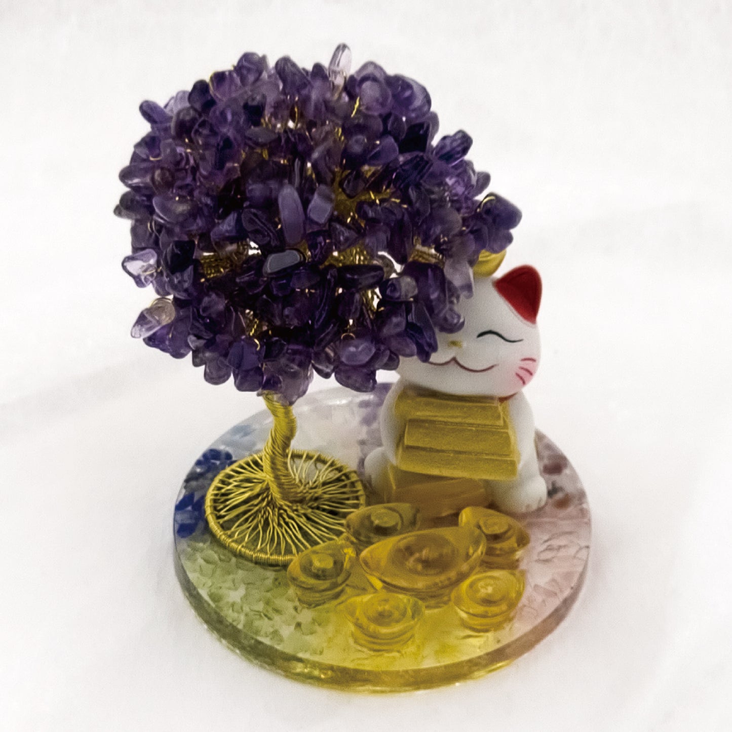 2026 Amethyst Lucky Love Crystal Tree Money Cat & Six Gold Ingot I @ Lucky Love Series