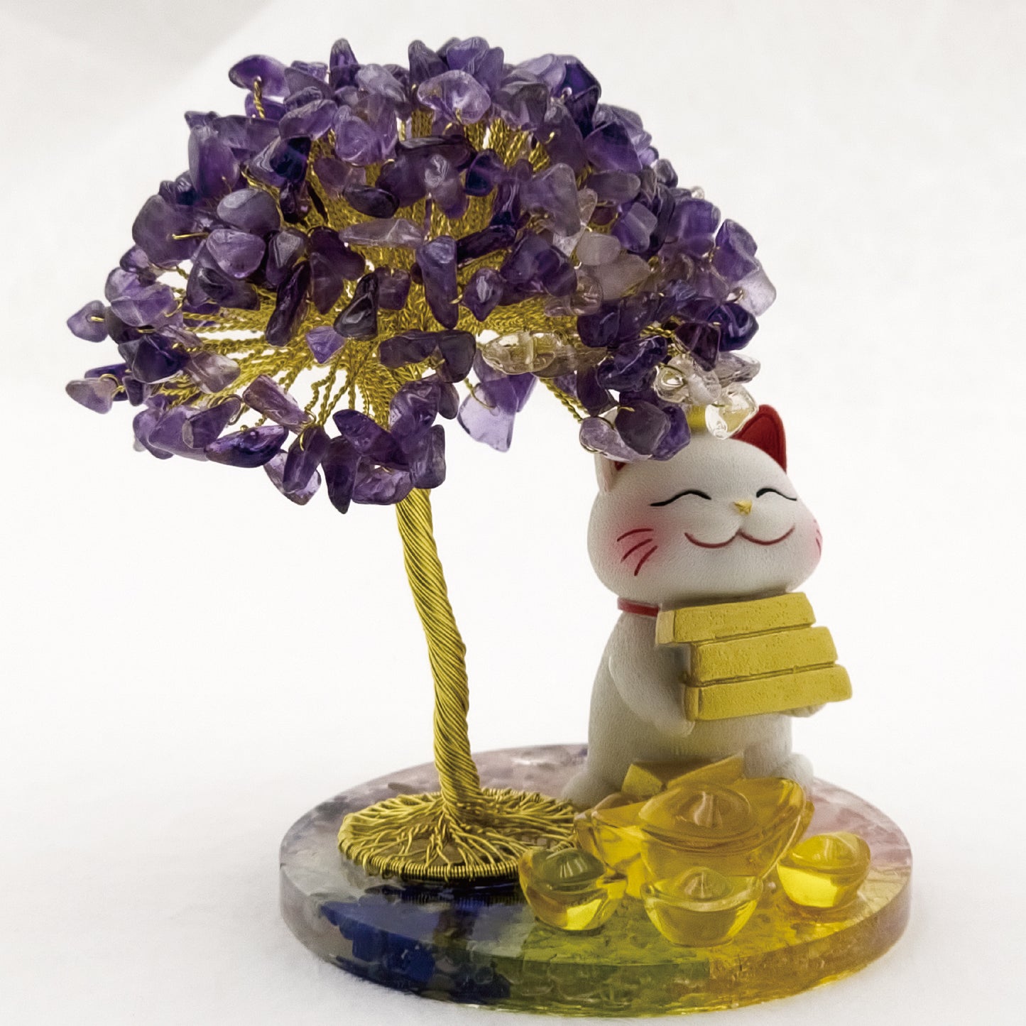 2026 Amethyst Lucky Love Crystal Tree Money Cat & Six Gold Ingot S @ Lucky Love Series