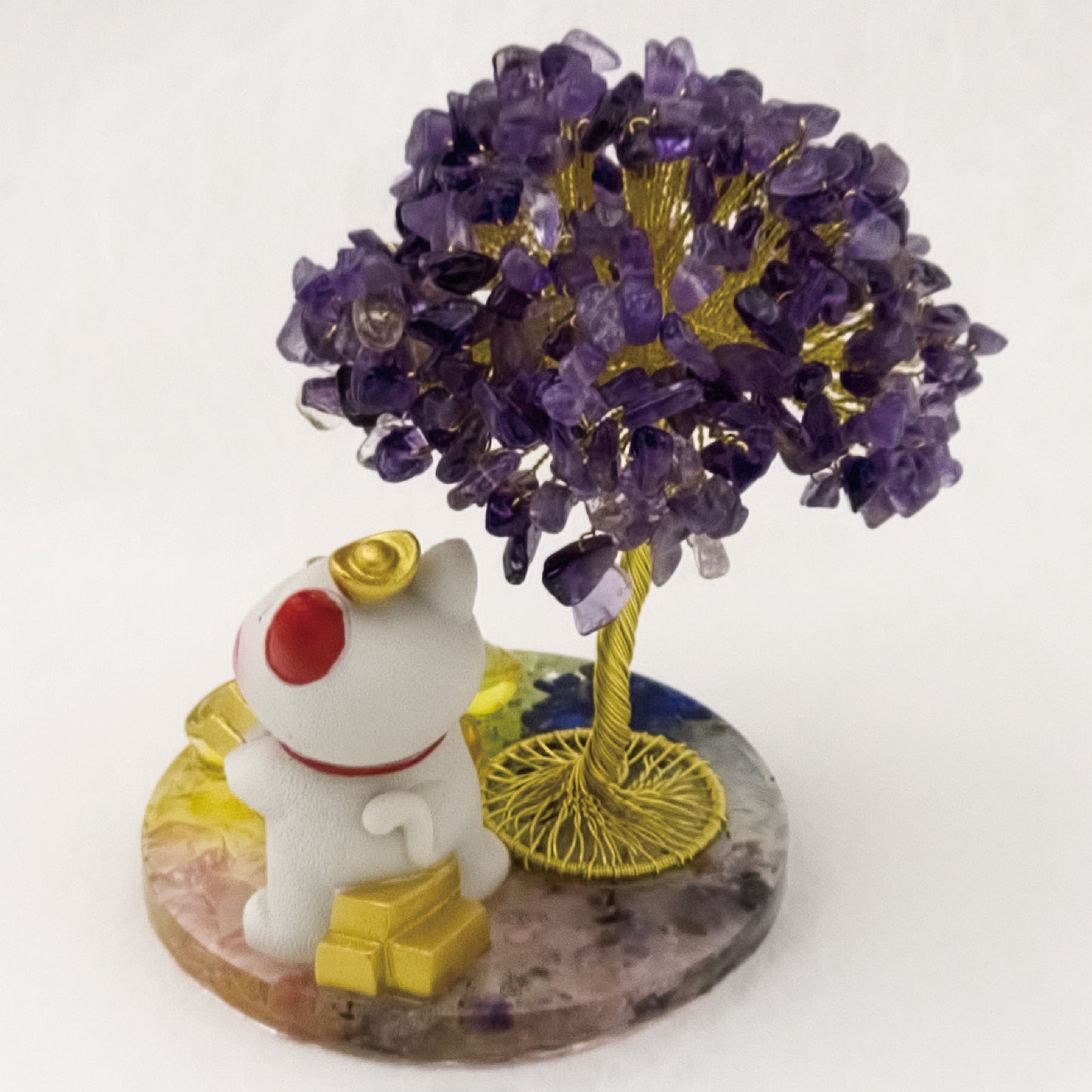 2026 Amethyst Lucky Love Crystal Tree Money Cat & Six Gold Ingot S @ Lucky Love Series