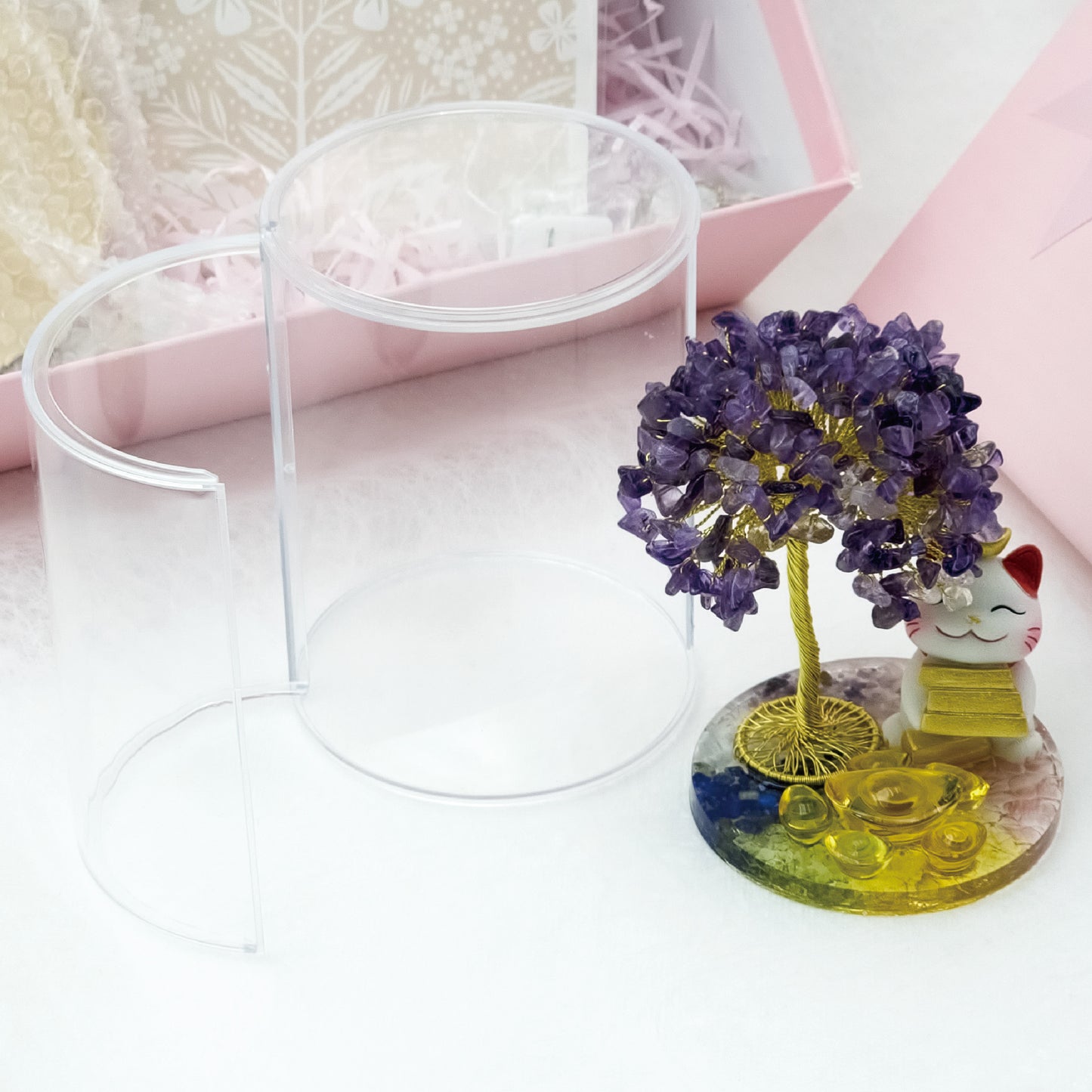 2026 Amethyst Lucky Love Crystal Tree Money Cat & Six Gold Ingot S @ Lucky Love Series