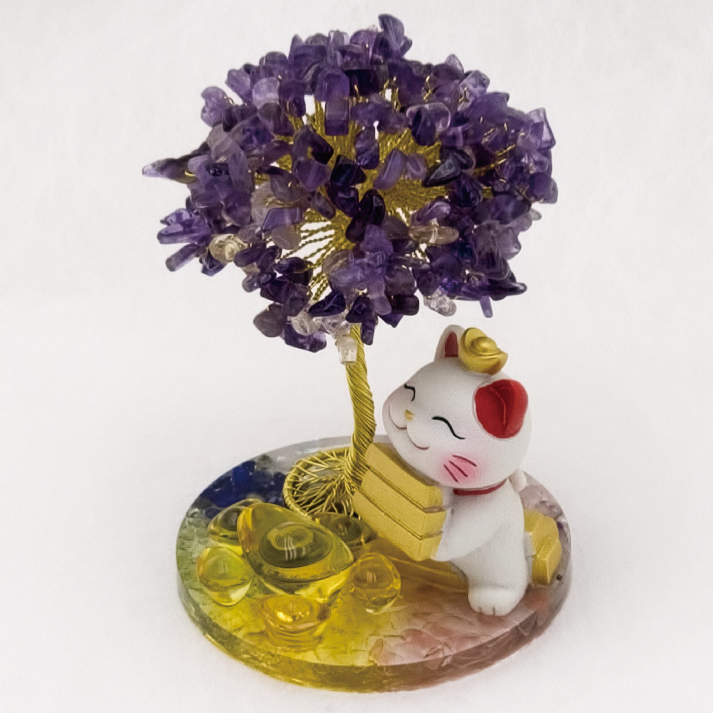 2026 Amethyst Lucky Love Crystal Tree Money Cat & Six Gold Ingot S @ Lucky Love Series