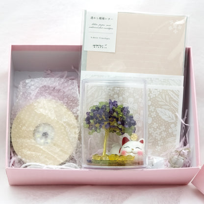 2026 Amethyst Olivine Lucky Love Crystal Tree Money Cat & Six Gold Ingot S @ Lucky Love Series