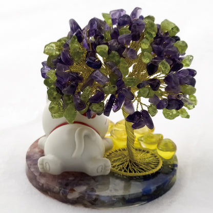 2026 Amethyst Olivine Lucky Love Crystal Tree Money Cat & Six Gold Ingot S @ Lucky Love Series