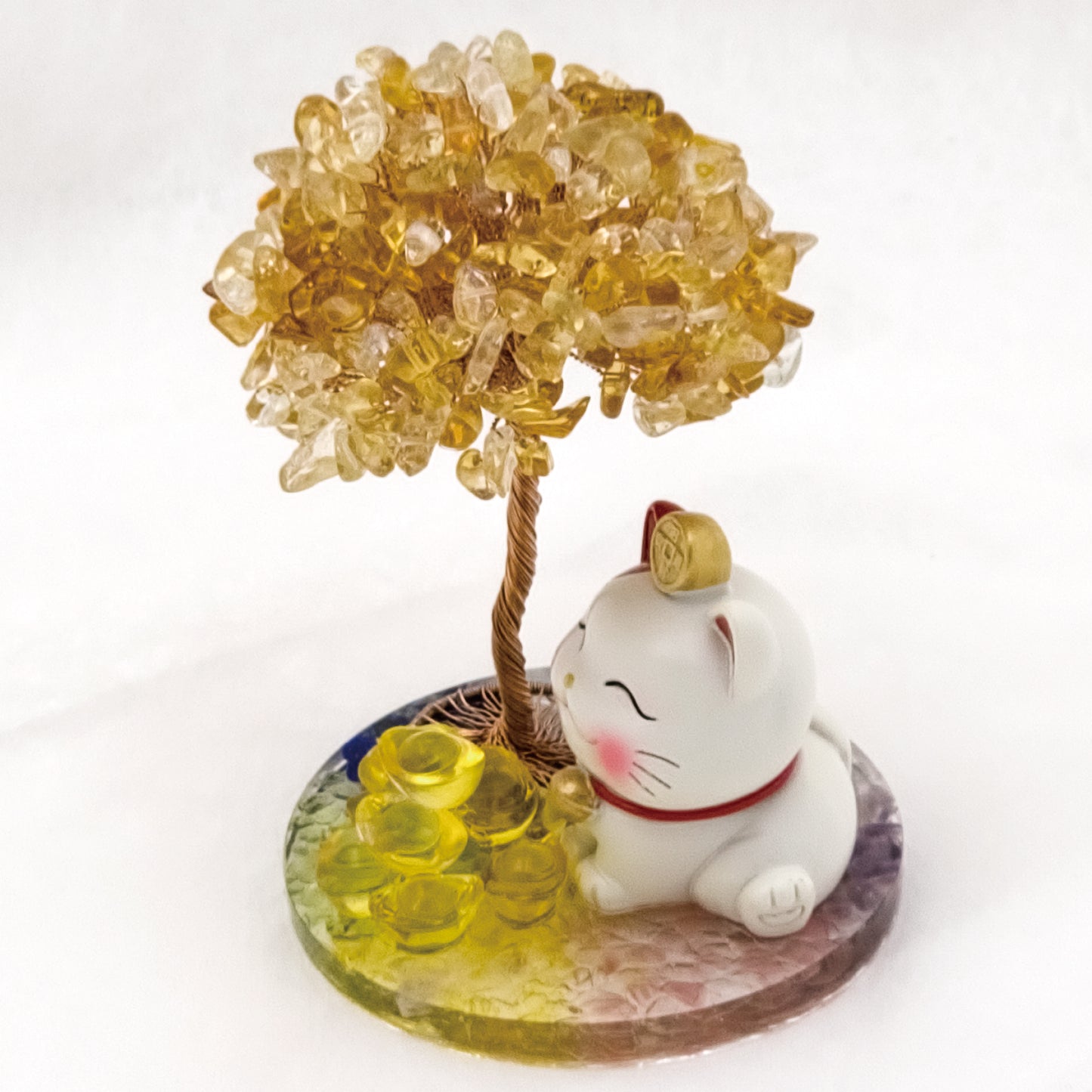 2026 Citrine Lucky Love Crystal Tree Money Cat & Nine Gold Ingot Q @ Lucky Love Series
