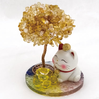 2026 Citrine Lucky Love Crystal Tree Money Cat & Nine Gold Ingot Q @ Lucky Love Series
