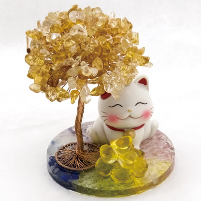 2026 Citrine Lucky Love Crystal Tree Money Cat & Nine Gold Ingot Q @ Lucky Love Series