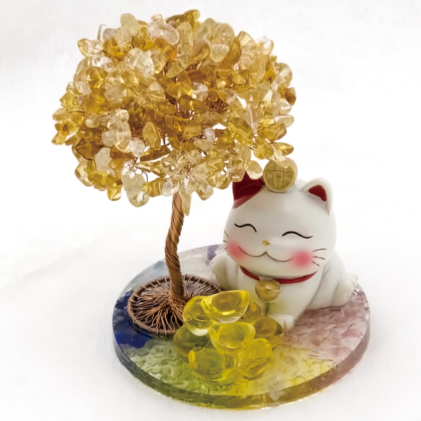 2026 Citrine Lucky Love Crystal Tree Money Cat & Nine Gold Ingot Q @ Lucky Love Series