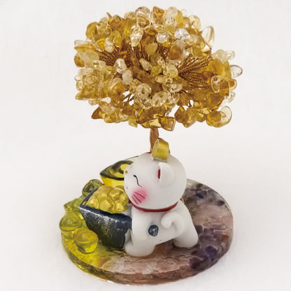 2026 Citrine Lucky Love Crystal Tree Money Cat & Six Gold Ingot S @Lucky Love Series