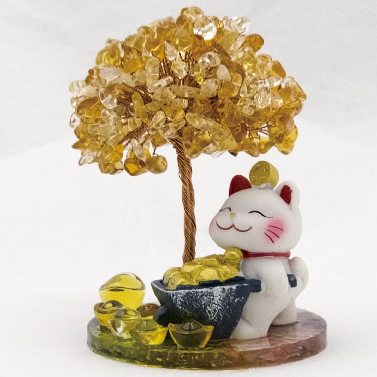 2026 Citrine Lucky Love Crystal Tree Money Cat & Six Gold Ingot S @Lucky Love Series
