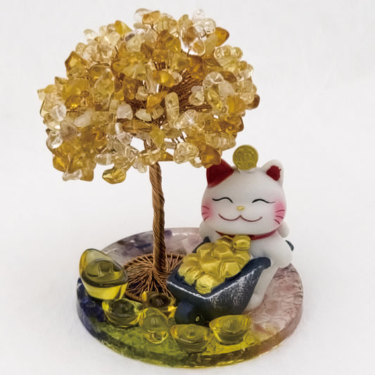 2026 Citrine Lucky Love Crystal Tree Money Cat & Six Gold Ingot S @Lucky Love Series