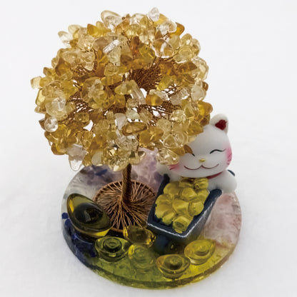 2026 Citrine Lucky Love Crystal Tree Money Cat & Six Gold Ingot S @Lucky Love Series
