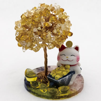2026 Citrine Lucky Love Crystal Tree Money Cat & Six Gold Ingot S @Lucky Love Series