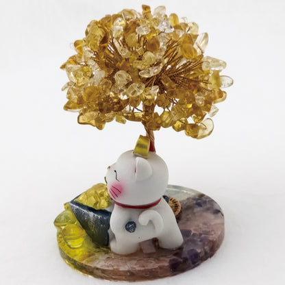 2026 Citrine Lucky Love Crystal Tree Money Cat & Six Gold Ingot S @Lucky Love Series