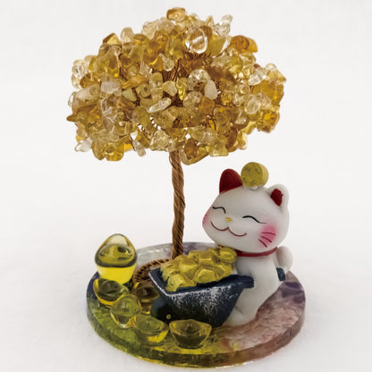 2026 Citrine Lucky Love Crystal Tree Money Cat & Six Gold Ingot S @Lucky Love Series