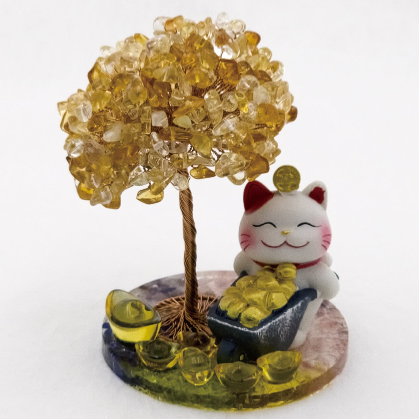 2026 Citrine Lucky Love Crystal Tree Money Cat & Six Gold Ingot S @Lucky Love Series