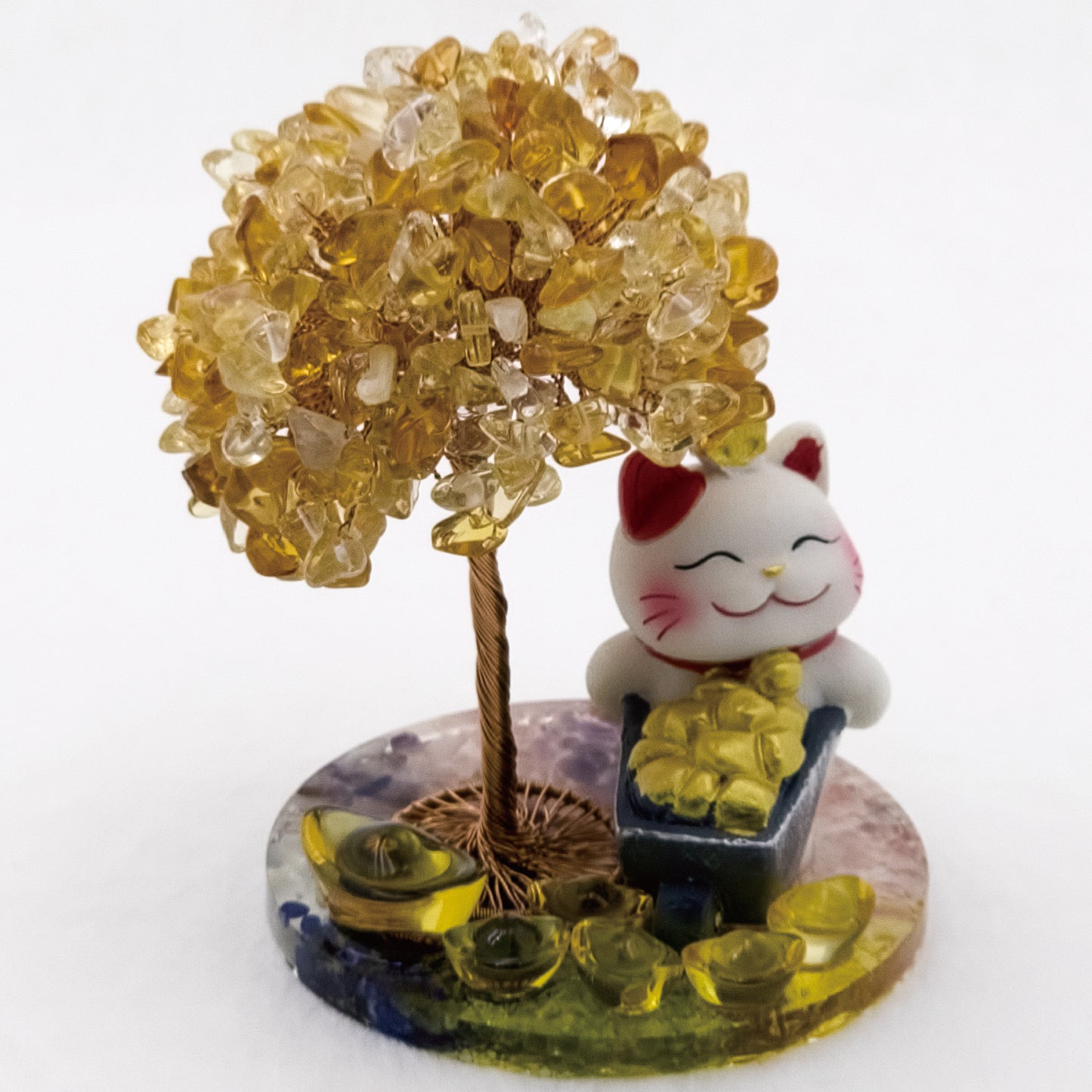 2026 Citrine Lucky Love Crystal Tree Money Cat & Six Gold Ingot S @Lucky Love Series