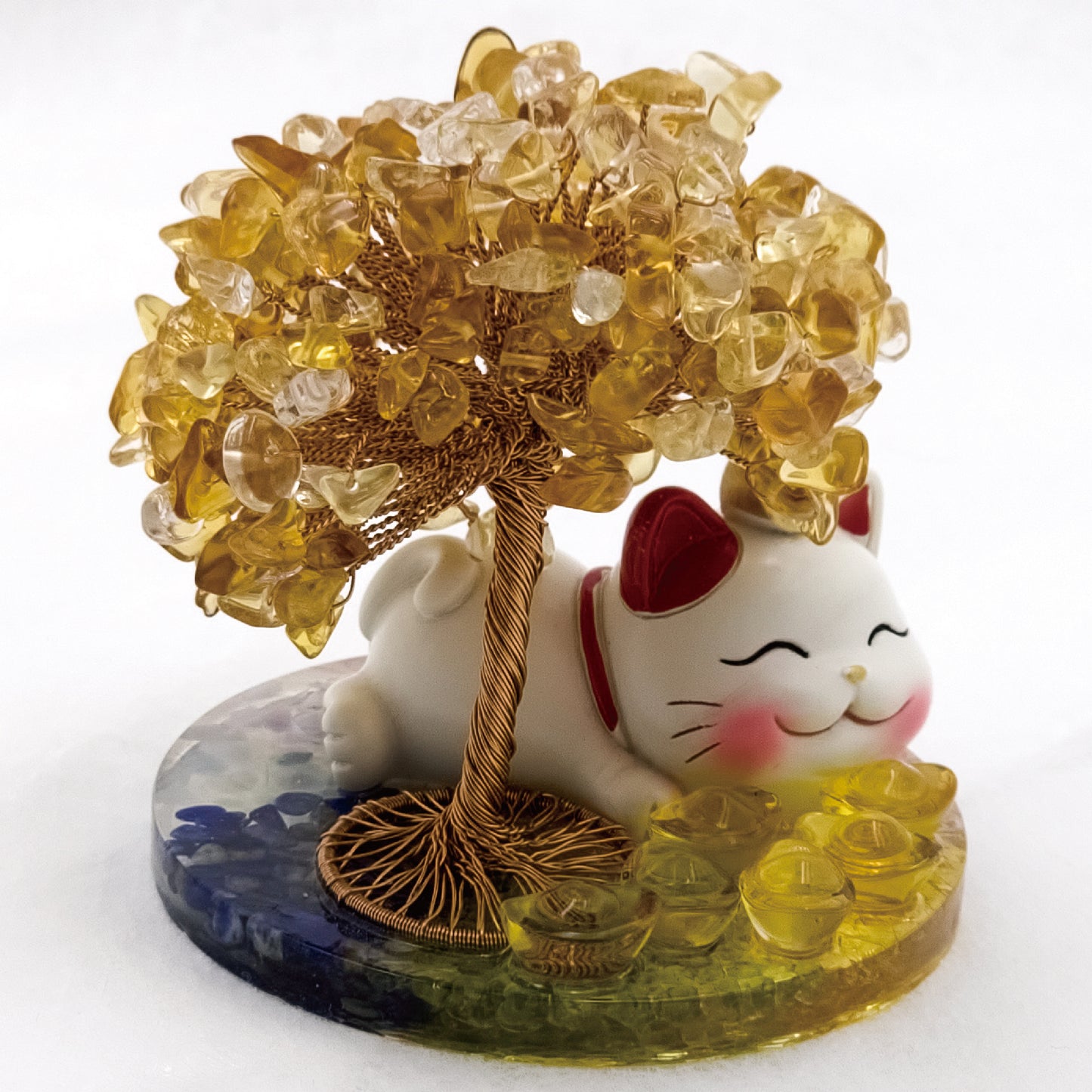 2026 Citrine Lucky Love Crystal Tree Money Cat & Six Gold Ingot Z @ Lucky Love Series
