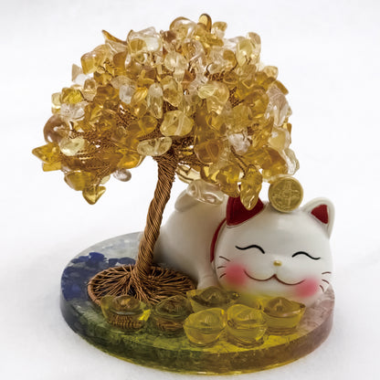 2026 Citrine Lucky Love Crystal Tree Money Cat & Six Gold Ingot Z @ Lucky Love Series