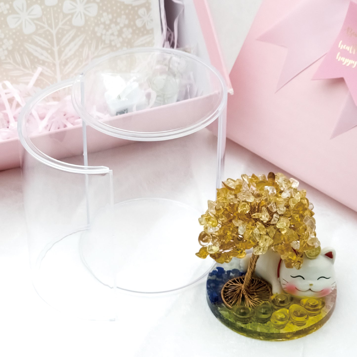 2026 Citrine Lucky Love Crystal Tree Money Cat & Six Gold Ingot Z @ Lucky Love Series