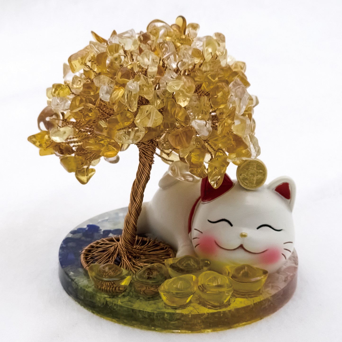 2026 Citrine Lucky Love Crystal Tree Money Cat & Six Gold Ingot Z @ Lucky Love Series