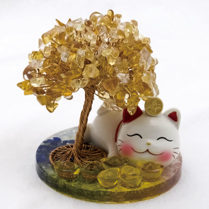 2026 Citrine Lucky Love Crystal Tree Money Cat & Six Gold Ingot Z @ Lucky Love Series