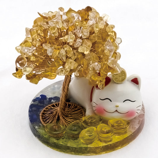 2026 Citrine Lucky Love Crystal Tree Money Cat & Six Gold Ingot Z @ Lucky Love Series